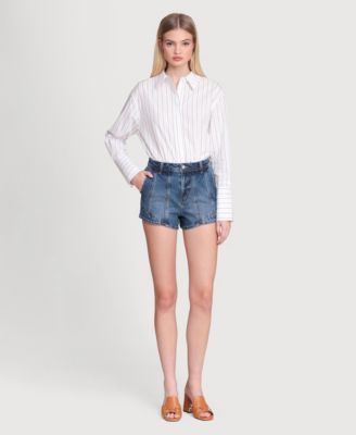 Women's High-Low Rise Denim Shorts