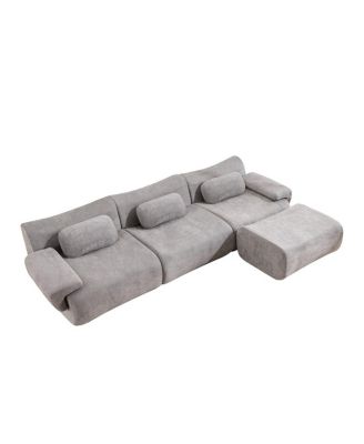 Modular Combination Armchair, Extra-Large Chenille Deep-Seat (3+1-Seater)