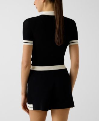 Women's Gabry Cropped Collared Polo Sweater