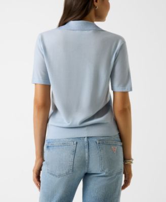 Women's Short-Sleeve Rhinestones Polo Stormi Sweater