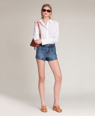 Women's Spread Collar Stripe Button Down Shirt