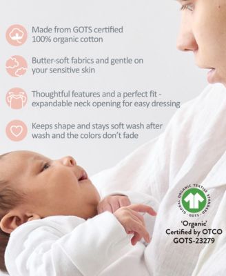 Baby Girls' Ashley Ruffle Shoulder Long-Sleeve Organic Cotton Bodysuits 5-Pack