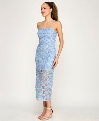 Juniors' Spaghetti Strap Square Neck Dress