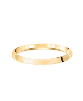 Men's 2mm Low Dome Wedding Band Ring in 10k Gold or 10k White Gold