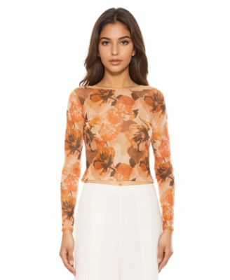 Women's Opal Boatneck Sheer Mesh Top