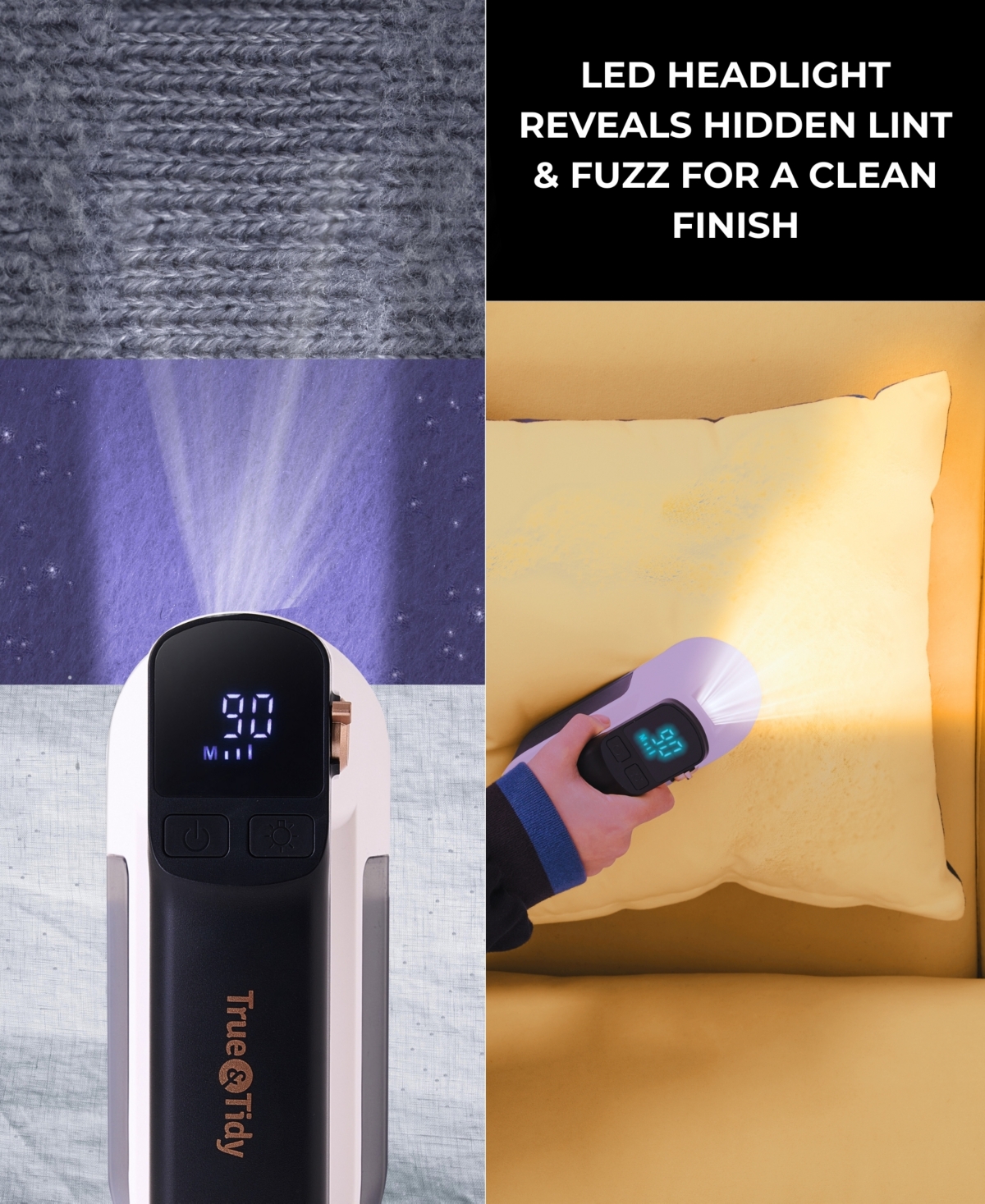 True & Tidy Led Turbo Fabric 7" Shaver with Led Headlight