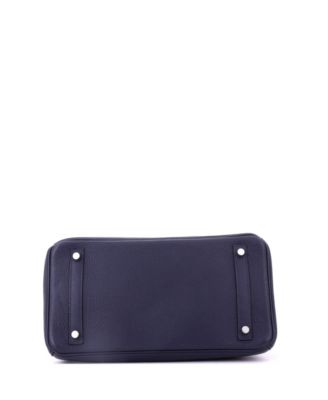 Birkin 30 Handbag Verso Clemence with Palladium Hardware