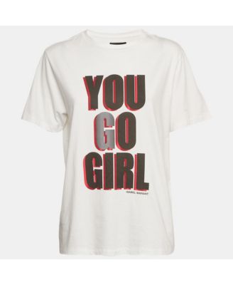 Women's White Printed Jersey Crewneck T-Shirt