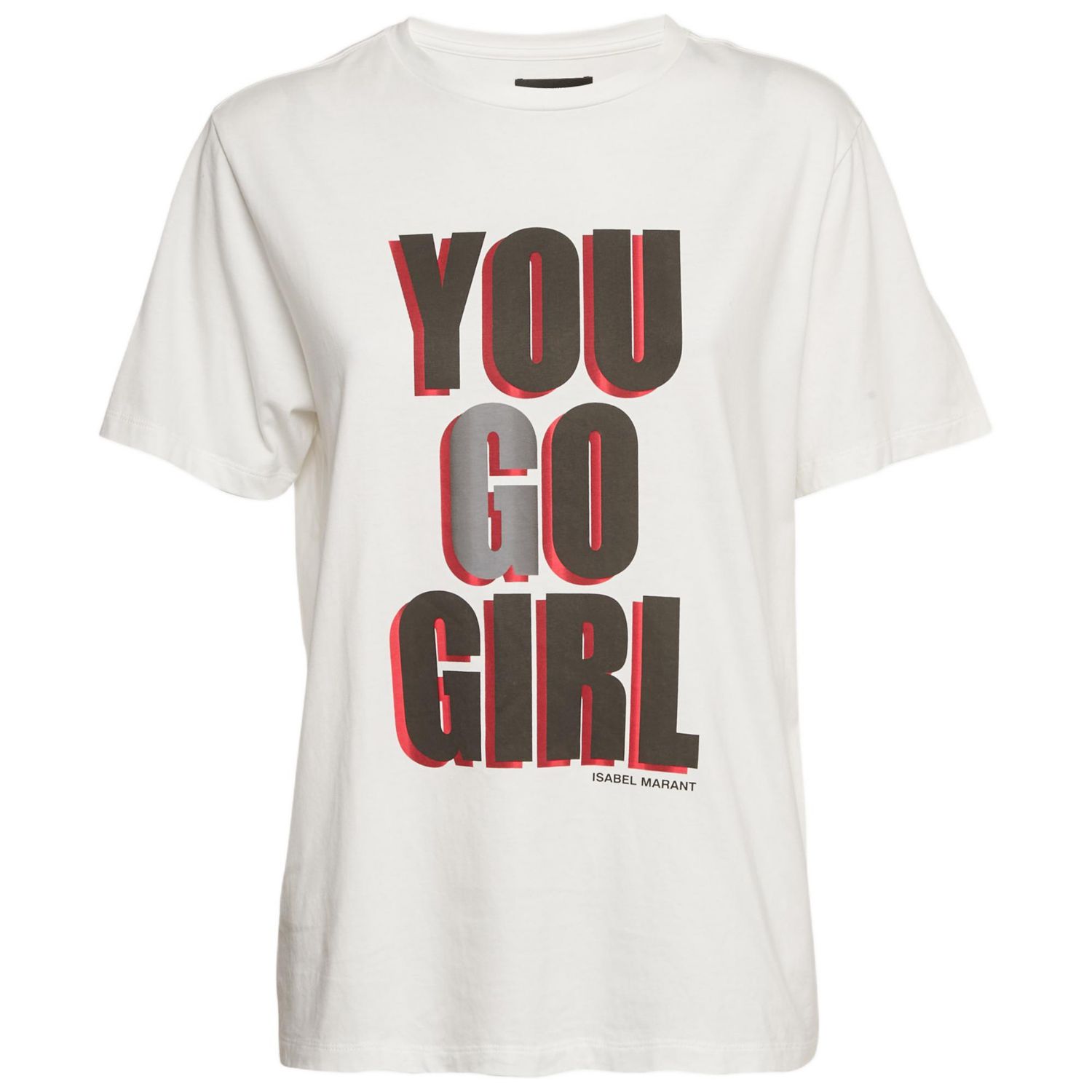 Women's White Printed Jersey Crewneck T-Shirt