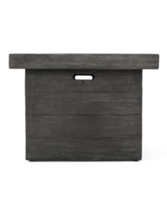 32 Inch Square MGO Fire Pit Grey Wood Pattern 40000 BTU Outdoor Propane Fire Table