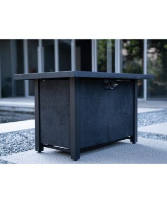 43.7 Inch Square Outdoor Propane Fire Pit Table 50000 BTU CSA Certified Charcoal Grain 44W x25H