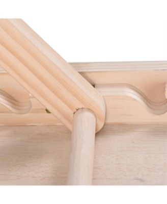 Foldable Wooden Dog Ramp, Adjustable 47" for Bed & Car, Pets up to 27in Height