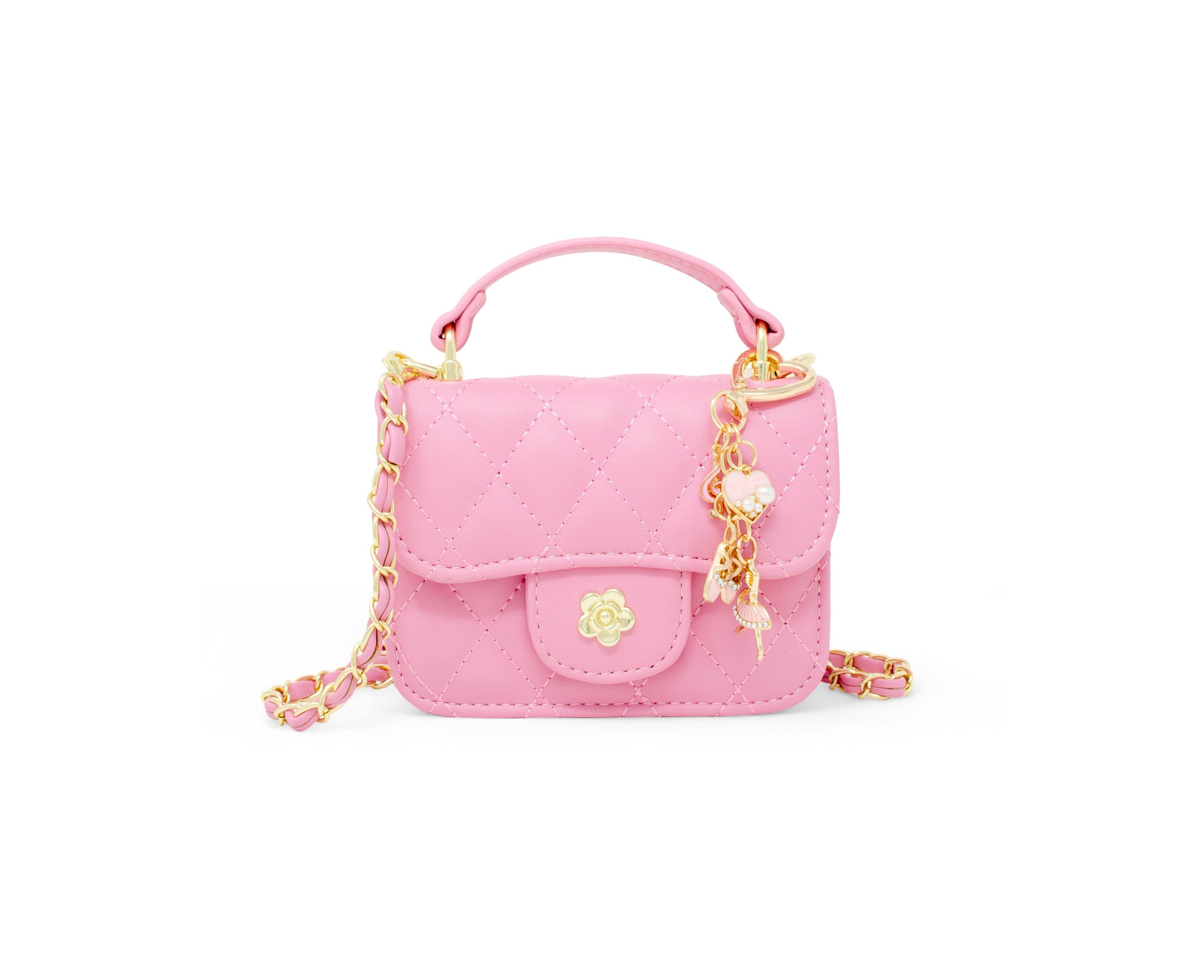 Zomi Gems Girls Tiny Quilted Ballet Charm Handbag, Pink