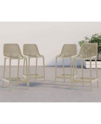 Mykonos Taupe Outdoor Patio Stool, Set of 4