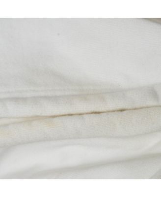 Men's White Logo Paint Cotton Knit Oversized Hoodie