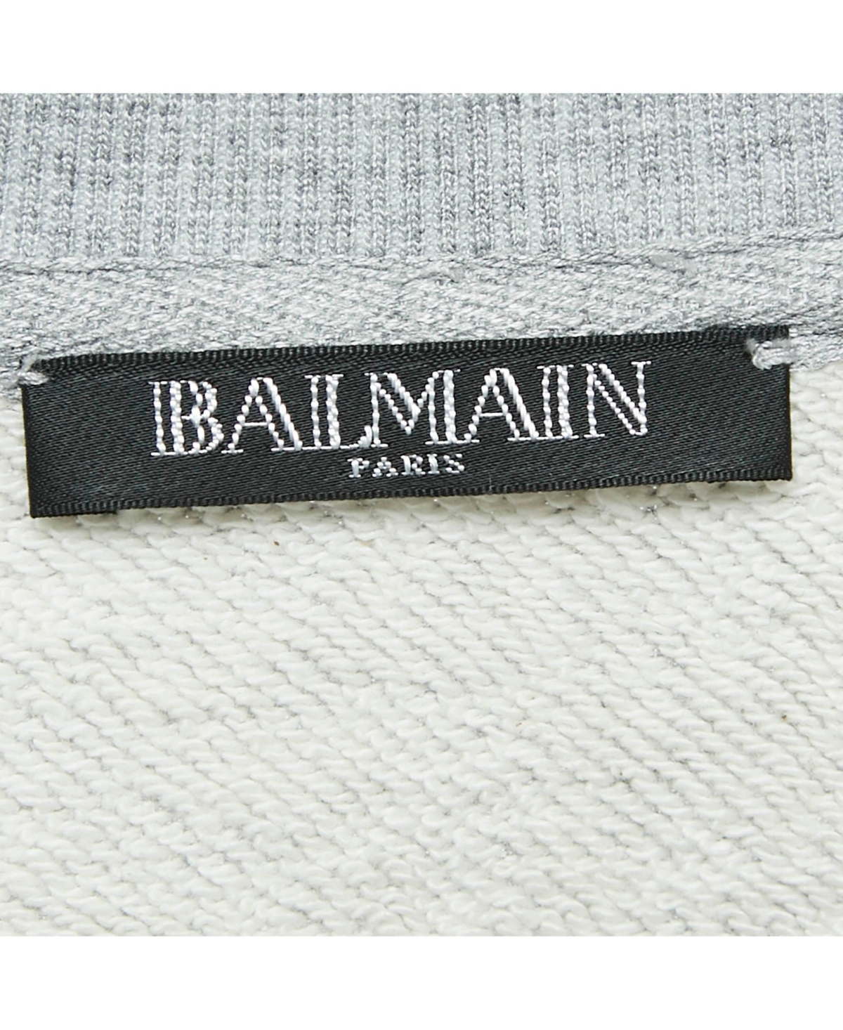 Pre-Owned Balmain Men's Grey Printed Cotton Crewneck Sweatshirt