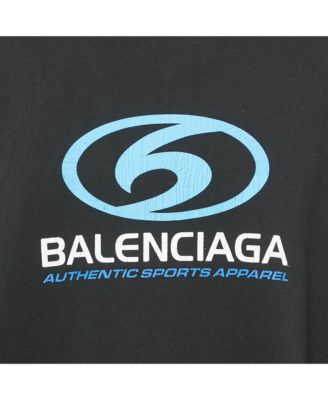 Men's Black Logo Printed Cotton Distressed Sweatshirt