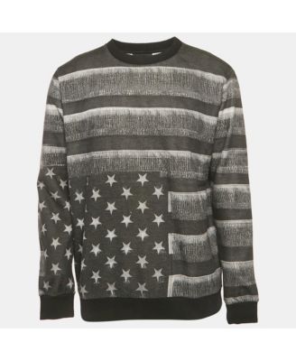 Men's Stars Print Cotton Crewneck Sweatshirt