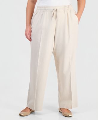 Plus Size Straight Drawstring Pants