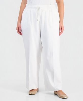 Plus Size Straight Drawstring Pants