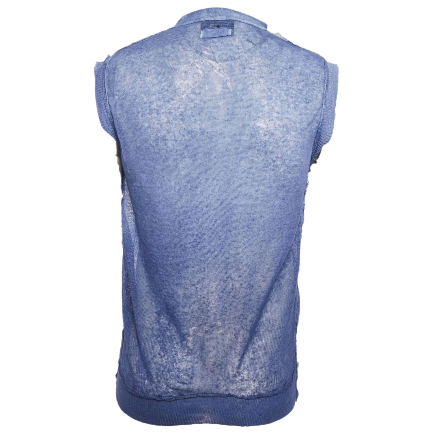 Men's Blue Ombre Knit Sleeveless Vest