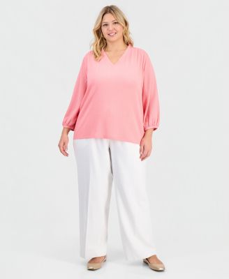 Women's V-Neck Crinkle Top