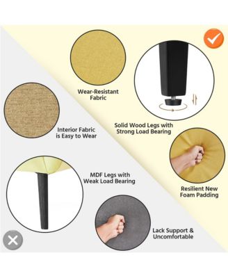 Upholstered Mid-century Modern Accent Chair, Yellow