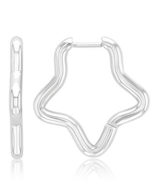 Waterproof Yellow 23mm Rounded Star Hoop Earrings