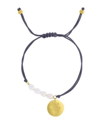 Waterproof Yellow Hibiscus Disc Pearl Adjustable Bracelet