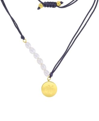 Waterproof Yellow Hibiscus Freshwater Pearl Adjustable Necklace
