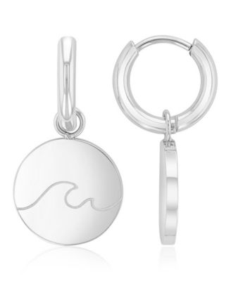 Waterproof Yellow 24mm Heart Wave Huggie Earrings