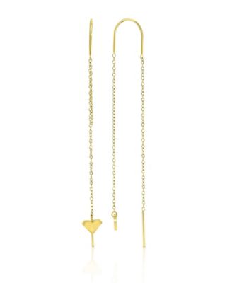 Waterproof Yellow 65mm Triangular Heart Pineapple Threader Earrings