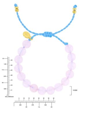 Brass Yellow Flat Beads Rose Quartz Beads Adjustable Bracelet