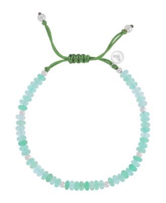Waterproof Platinum Green Aventurine Adjustable Bracelet