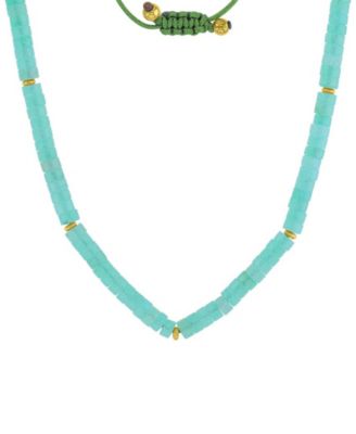 Roxy Waterproof Yellow Beads Green Aventurine Adjustable Necklace - Yellow 170$