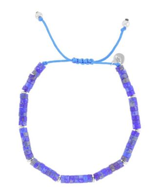 Waterproof Platinum Lapis Adjustable Bracelet