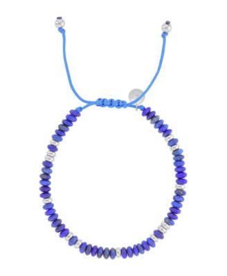 Waterproof Platinum Lapis Adjustable Bracelet