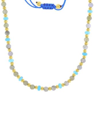 Waterproof Yellow Turquoise Labradorite Adjustable Necklace