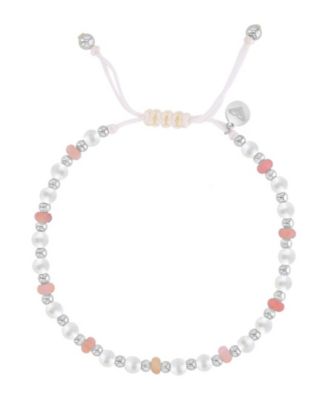 Waterproof Platinum Rhodonite Pearl Adjustable Bracelet