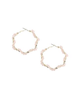 Beaded Twist Hoop Earrings