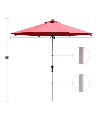 9 Feet Patio Outdoor Market Umbrella with Aluminum Pole without Weight Base