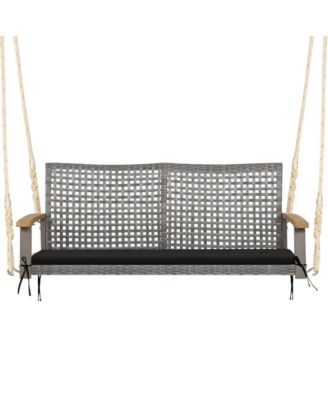 LUCKY ONE 2-Person Patio Wicker Hanging Swing Chair