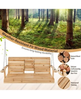 LUCKY ONE 5 Feet Porch Swing Chair with Adjustable Chains and Foldable Cup Holders