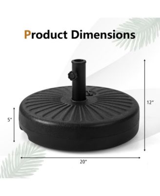 20 Inch Fillable Heavy-Duty Round Umbrella Base Stand
