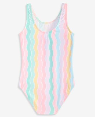 Stitch Girls' 4-6X Striped One-Piece Swimsuit