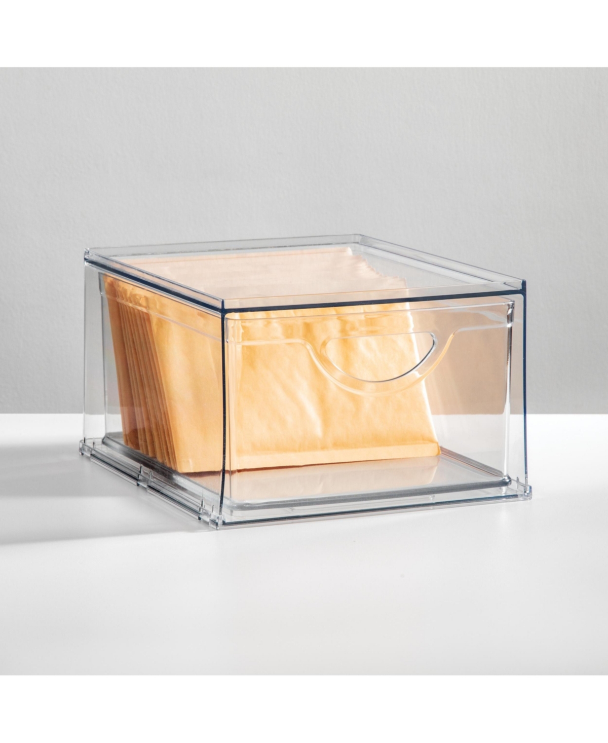 iDesign Stackable Storage Drawer for Pantry, Clear, Made in Usa