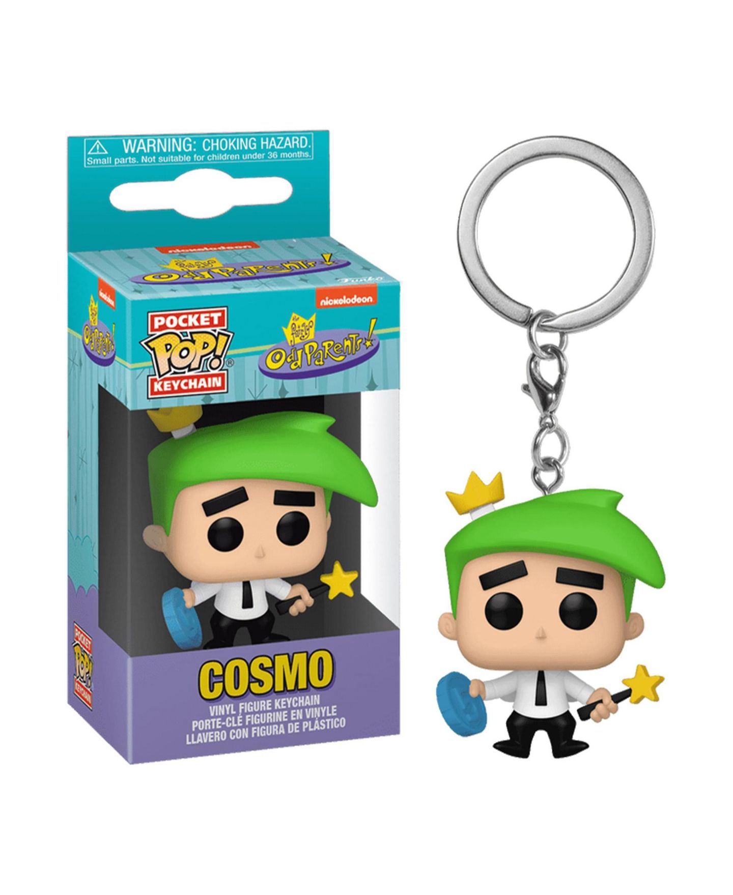 Детские фигурки Funko Pop! Fairly OddParents Cosmo with Philip the Nickel 1.5" Vinyl Collectible Keychain, Ages 3+ — фото 3