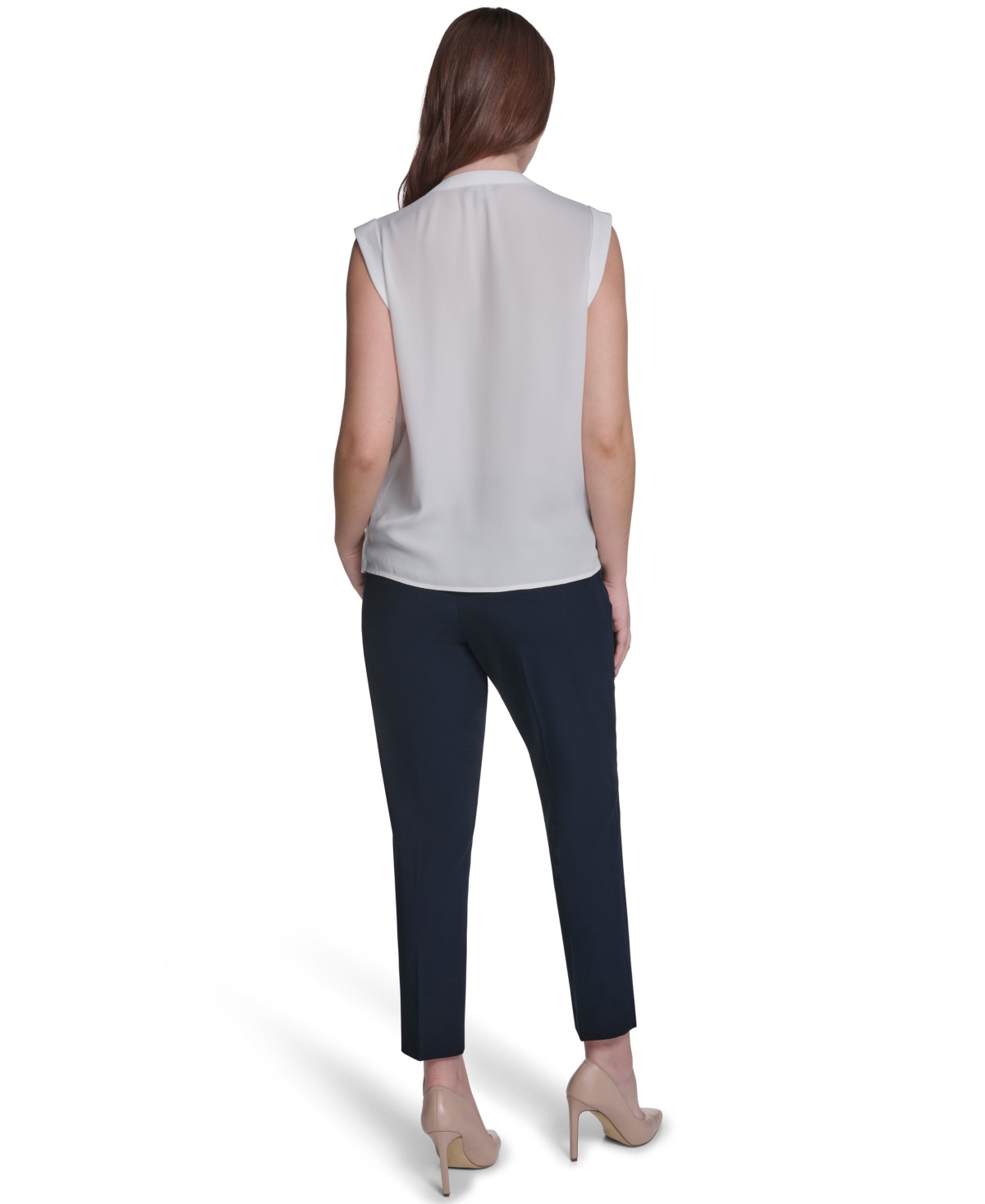 Tommy Hilfiger Women's V-Neck Pleated Blouse