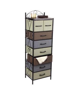 Victorian Style 8-Drawer Tower Storage Organizer Unit, Multicolor