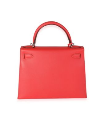 Pre-Owned Hermes Rose Jaipur Epsom Sellier Kelly 28 PHW